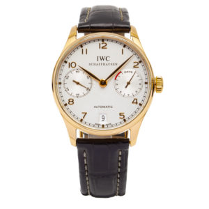 IWC Portuguese 7-Day 42.3mm 18kt YG Case w/ Leather Strap - IW500101 Dial