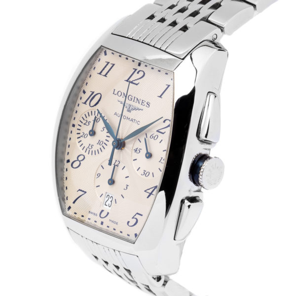 Longines Evidenza Stainless Steel Chronograph w/Blue Arabic Numerals - L2.643.4.73.6 Left Dial