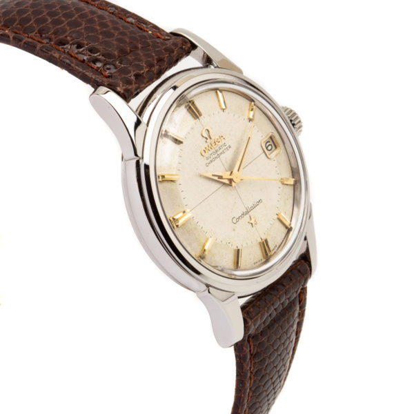 Vintage Omega Constellation Silver Bullseye Dial w/Gold Hour Markers - 168.005 Right Dial
